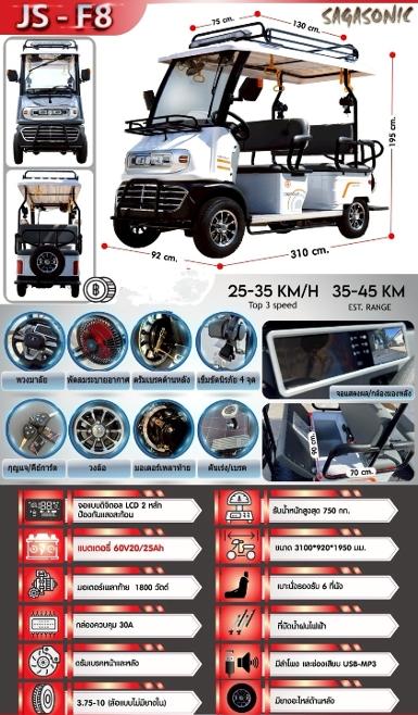 รถกอล์ฟไฟฟ้า Sagasonic F8 รถกอล์ฟไฟฟ้า Sagasonic F8